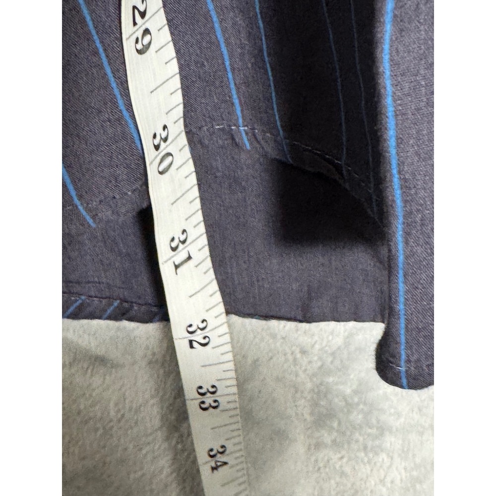 Volcom Mens XL Short Sleeve Button Down Shirt Pinstripe Grey Blue Skate Casual - Picture 3 of 10